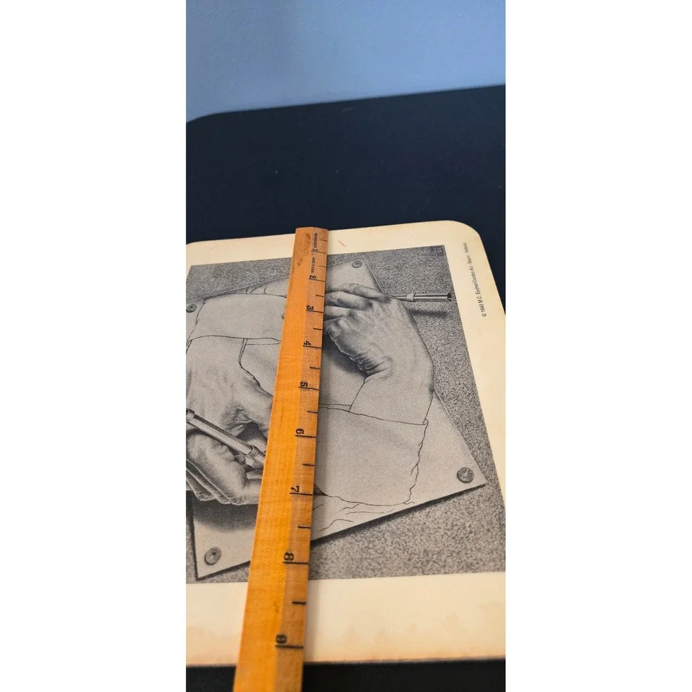 Vintage MC Escher Drawing Hands Mouse Pad Computer Expressions Art Print 1943